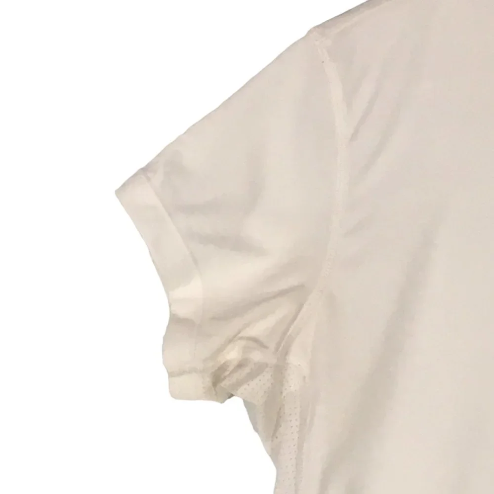Adidas White V-Neck Short Sleeve‎ Atheltic Shirt, Top, style p54840, Small